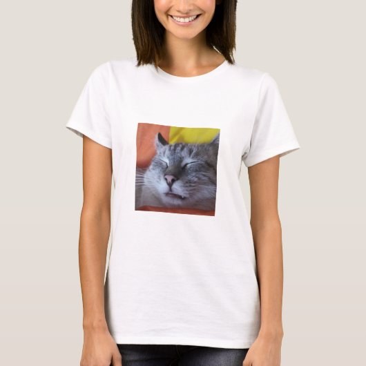 T-shirt Femme au couchage de chats amusant (Devant)