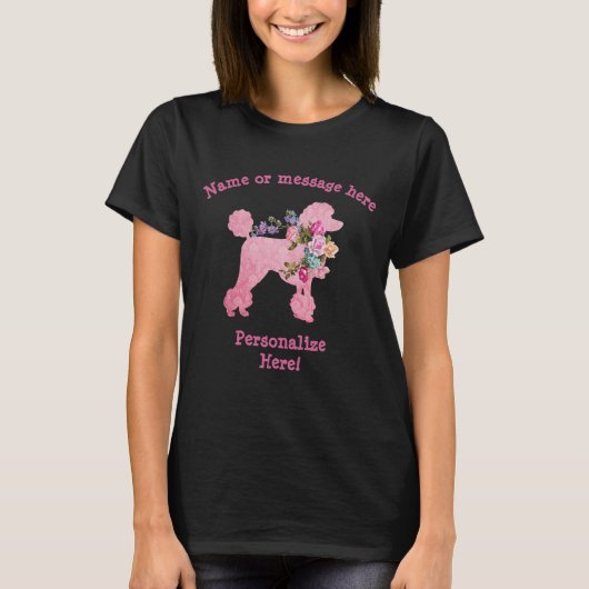 T-shirt femme au poodle rose mignon et amusant (Devant)