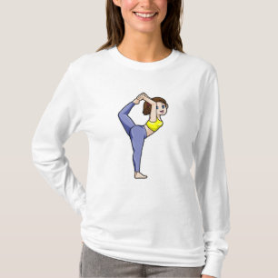 T-shirt Femme au Yoga Stretching exercices Legs