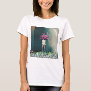T-shirt Femme aux cheveux de flamant rose dans un rêve éve