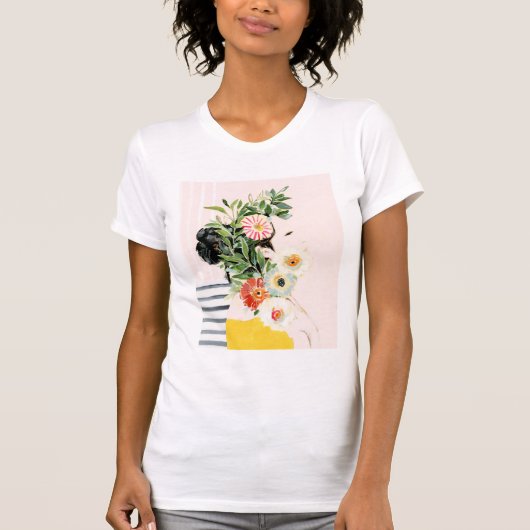 T-shirt Femme aux fleurs (Devant)
