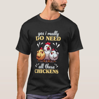 T-shirt Femme aux poules drôle je veux juste des poules im