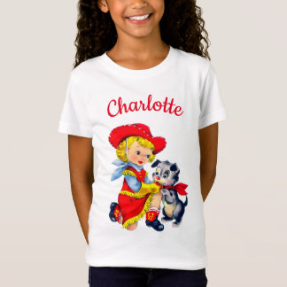 T-Shirt Femme avec chien mignon nom personnalisé fille T-S