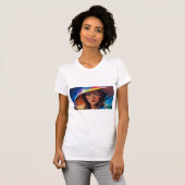 T-shirt Femme avec ciseaux non conventionnels (Devant entier)