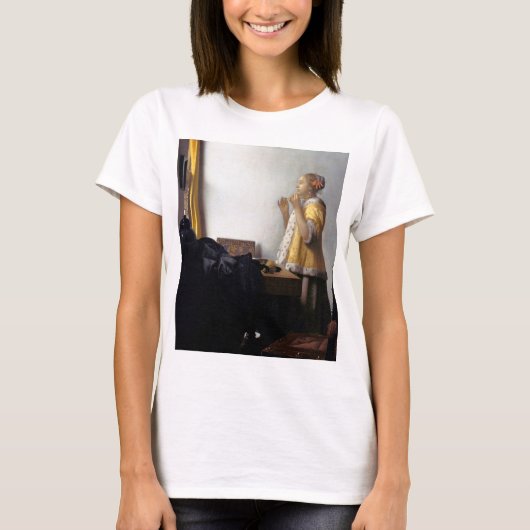 T-shirt Femme avec collier de perles, Johannes Vermeer (Devant)