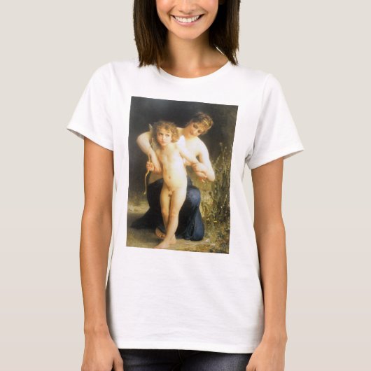 T-shirt Femme avec Cupidon, Bouguereau (Devant)