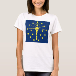 T-shirt femme avec drapeau de l'état de l'Indiana