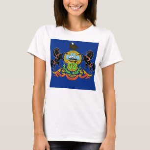 T-shirt femme avec drapeau de l'État de Pennsylvan