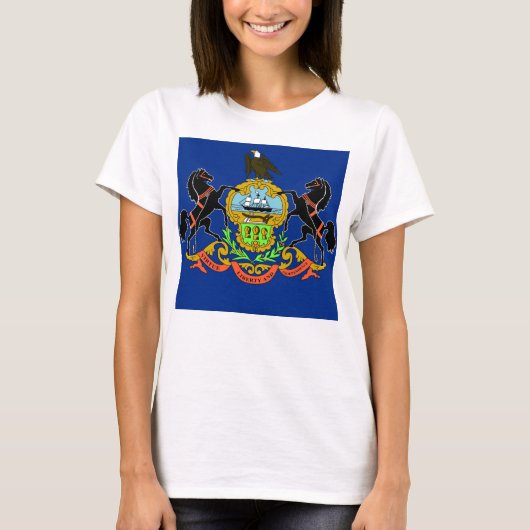 T-shirt femme avec drapeau de l'État de Pennsylvan (Devant)