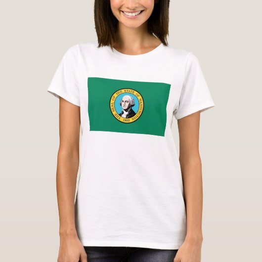 T-shirt femme avec drapeau de l'État de Washington (Devant)
