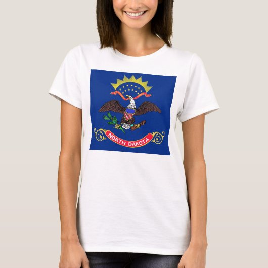 T-shirt femme avec drapeau de l'État du Dakota du (Devant)
