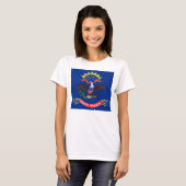 T-shirt femme avec drapeau de l'État du Dakota du (Devant entier)