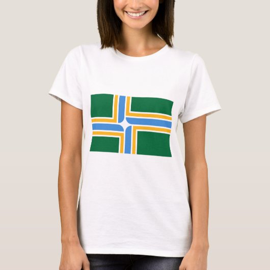 T-shirt femme avec drapeau de Portland, Oregon (Devant)