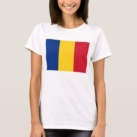 T-shirt femme avec drapeau de Roumanie (Devant)