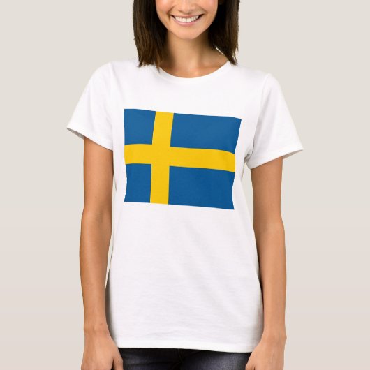 T-shirt femme avec drapeau de Suède (Devant)