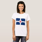 T-shirt femme avec drapeau d'Indianapolis, USA (Devant entier)