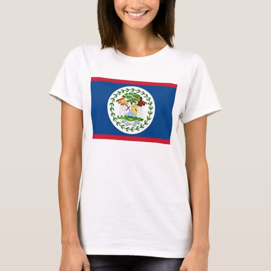 T-shirt femme avec drapeau du Belize (Devant)