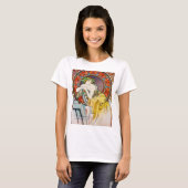 T-shirt Femme avec du pavot, Mucha (Devant entier)