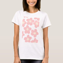 T-shirt femme avec imprimé à fleurs rose