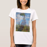 T-shirt Femme avec Parasol, Monet<br><div class="desc">Oscar-Claude Monet (14 novembre 1840 - 5 décembre 1926) était un peintre français, un fondateur de la peinture impressionniste française et le praticien le plus constant et le plus prolifique de la philosophie du mouvement d'exprimer ses perceptions avant la nature, surtout en ce qui concerne la peinture en plein air...</div>