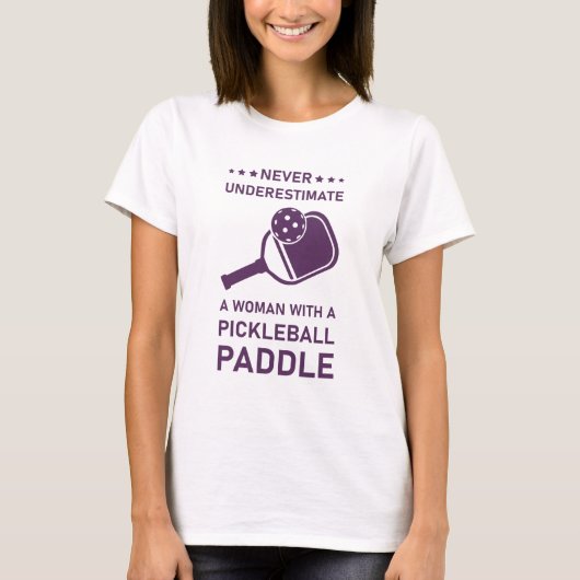 T-shirt Femme avec Pickleball Paddle (Devant)