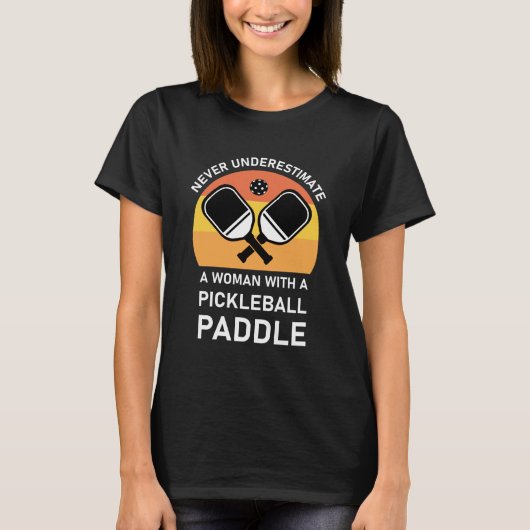 T-shirt Femme avec Pickleball Paddle (Devant)