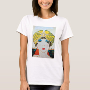 T-shirt FEMME AVEC TURBAN JAUNE ORIENTAL / Mode Beauté