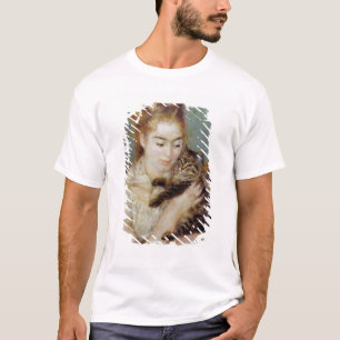 T-shirt Femme avec un chat par Pierre-Auguste Renoir