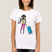 T-shirt Femme Avec Une Valise (Devant)
