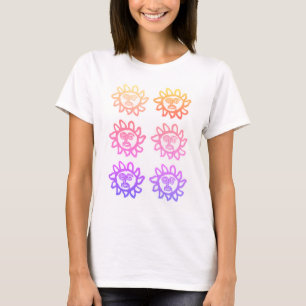 T-shirt Femme avec visage audacieux design Sun