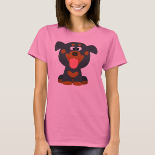 T-shirt Femme Bébé Rottweiler Carton mignon