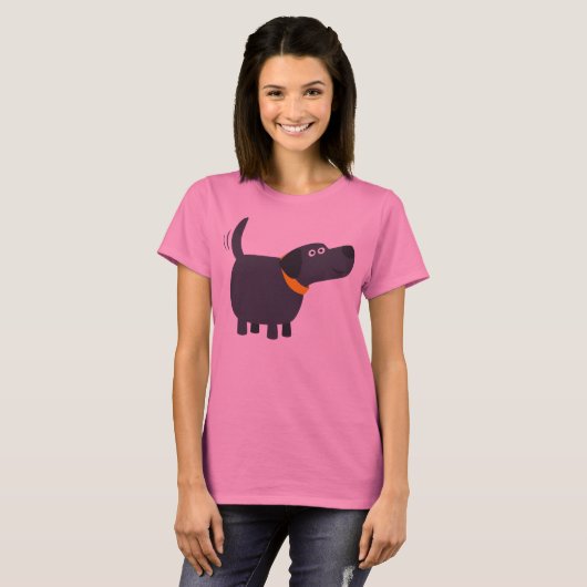 T-shirt femme Black Labrador Cartoon (Devant entier)