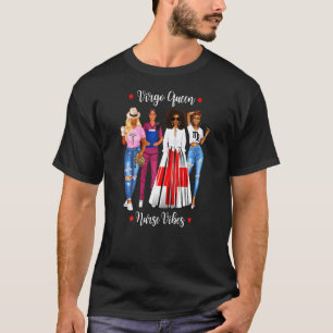 T-shirt Femme Black Nurse Virgo Queen Août Septembre Bi