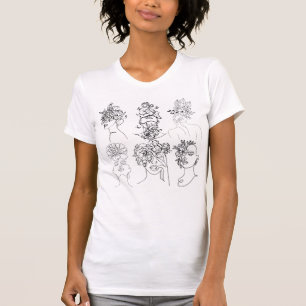 T-Shirt Femme Blanche Avec Différents Visages