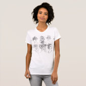 T-Shirt Femme Blanche Avec Différents Visages (Devant entier)