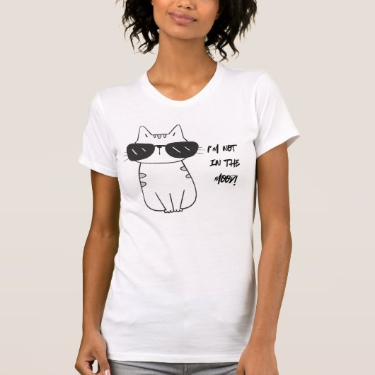 T-shirt Femme Blanche - Pas d'humeur (Devant)