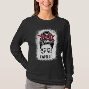 T-shirt Femme blanchie Vie Soccer Femme Messy Bun Hair Mot