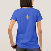 T-shirt femme Bleu Roi avec Fleur de Lys Or (Dos)