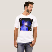 T-shirt Femme bleue dans l'espace (Devant entier)