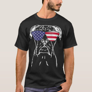 T-shirt Femme Boer Chien Patriotique 4 juillet Américain F
