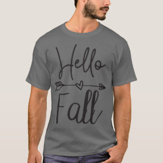 T-shirt Femme Bonjour Automne Mignonne Automne Tee Pour Fe