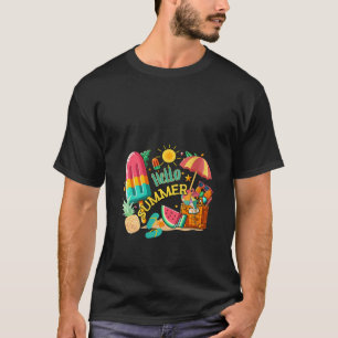 T-shirt Femme Bonjour Vacances Été Glace Crème Lover Popsi