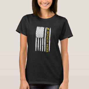 T-shirt Femme Boxer Chien Maman Vintage Patriotique Avec A