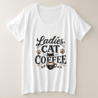 T-shirt Femme Café Chat – Cadeau pour Amateur de C