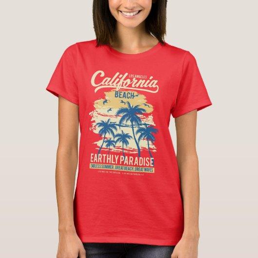 T-shirt femme California Beach (Devant)