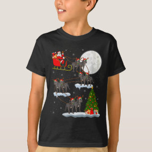 T-shirt Femme Cane Corso Chien Père Noël Traîneau Volant D
