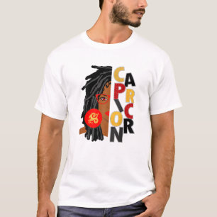 T-shirt Femme Capricorne Girl Afro Locs Girl Zodiac Signes