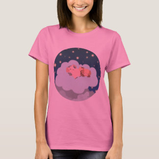 T-shirt femme cartoon Piglets endormis
