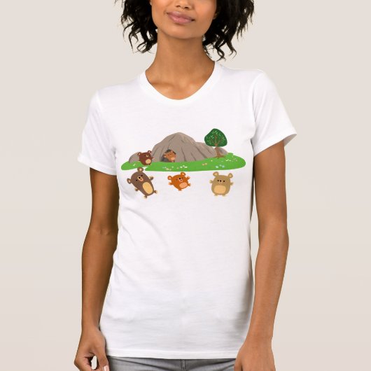 T-shirt femme Cave Bears in a Cave Cartoon (Devant)