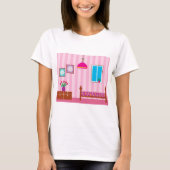 T-shirt femme chambre rose (Devant)
